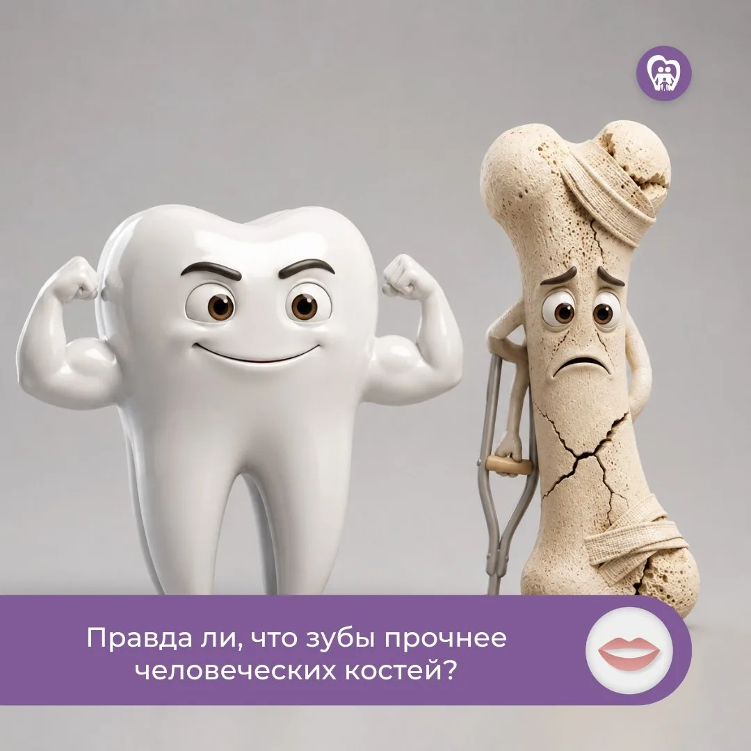 🦷 Правда ли, что зубы прочнее человеческих костей?