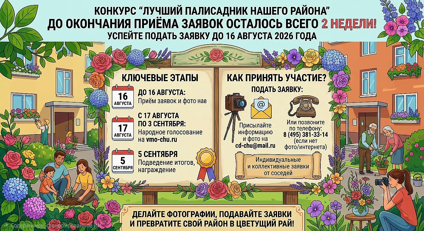 До окончания приёма заявок на конкурс «Лучший палисадник нашего района» осталось всего ...