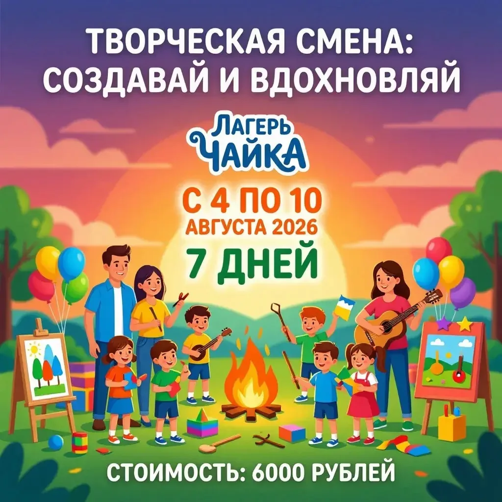 🌟Творческая смена «Создавай и вдохновляй!» в лагере «Чайка» — открыт набор!

 Уважаемые родители! П