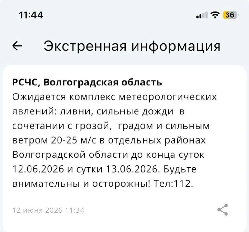 ❗️РСЧС предупреждает о ливнях, граде, грозе и ветре до 25 метров в секунду в Волгоградс...