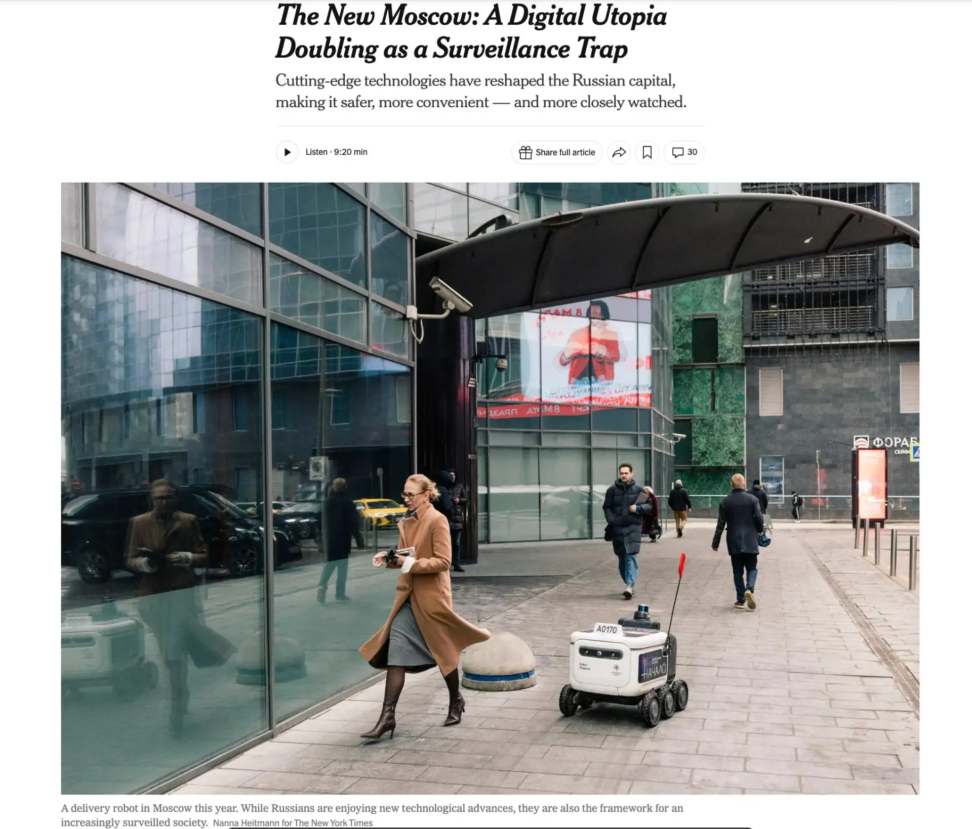 New York Times назвала Москву «страной технологических чудес» из-за возможности оплатит...
