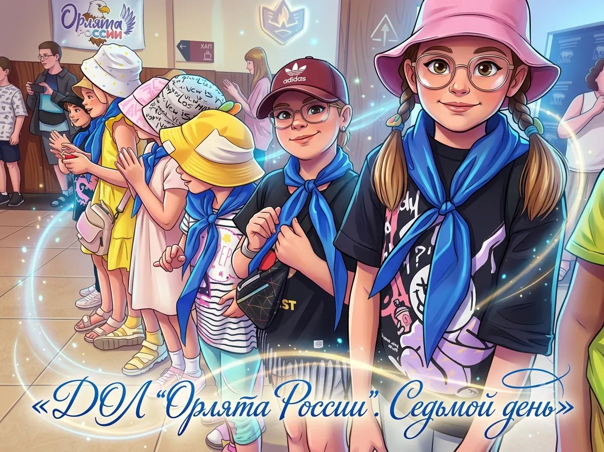 🦅✨ ДОЛ «Орлята России»: День седьмой! Книги, творчество и море веселья! 📚🎉
Седьмой день нашей лаг