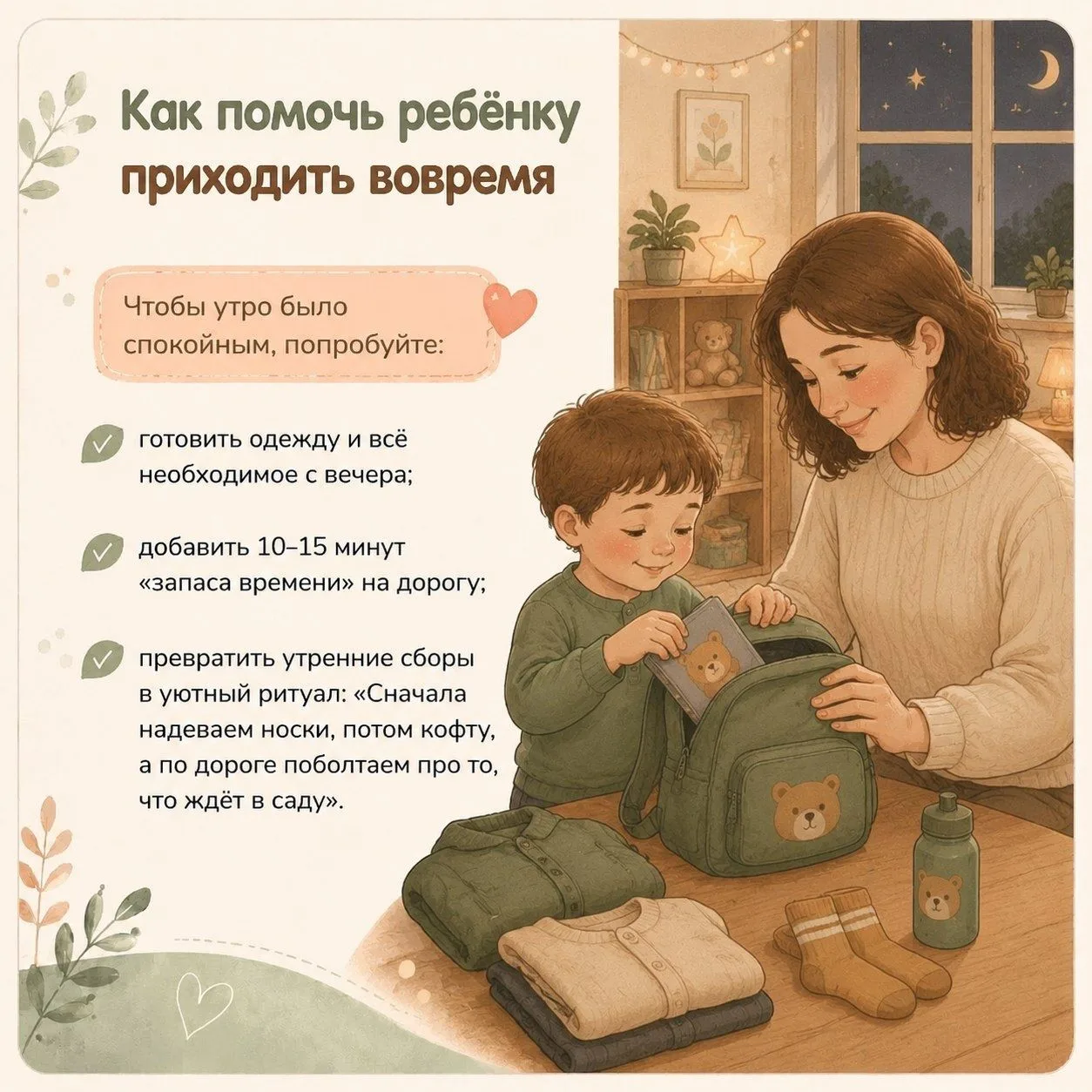 Почему надо приходить в детский сад вовремя?