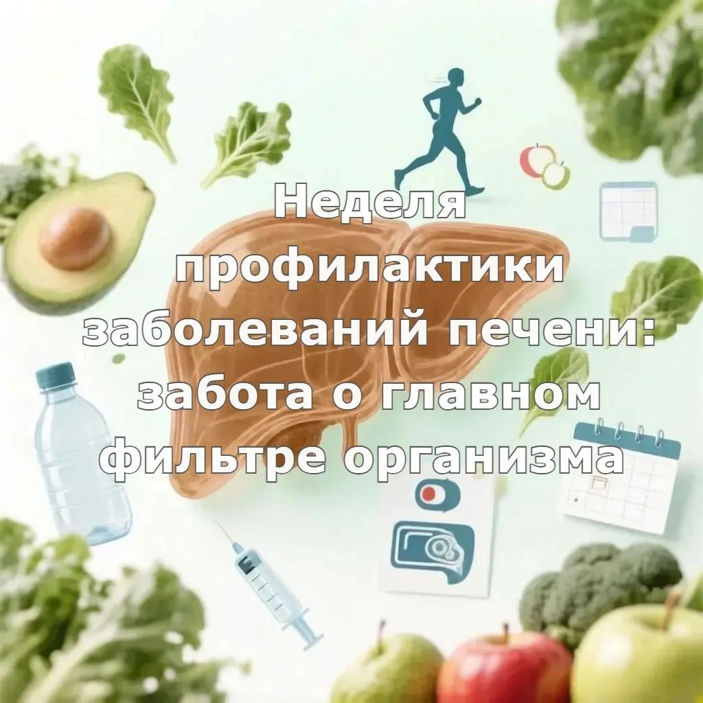 🩺 Неделя профилактики заболеваний печени: забота о главном фильтре организма 🧬 
Печень — наш молча