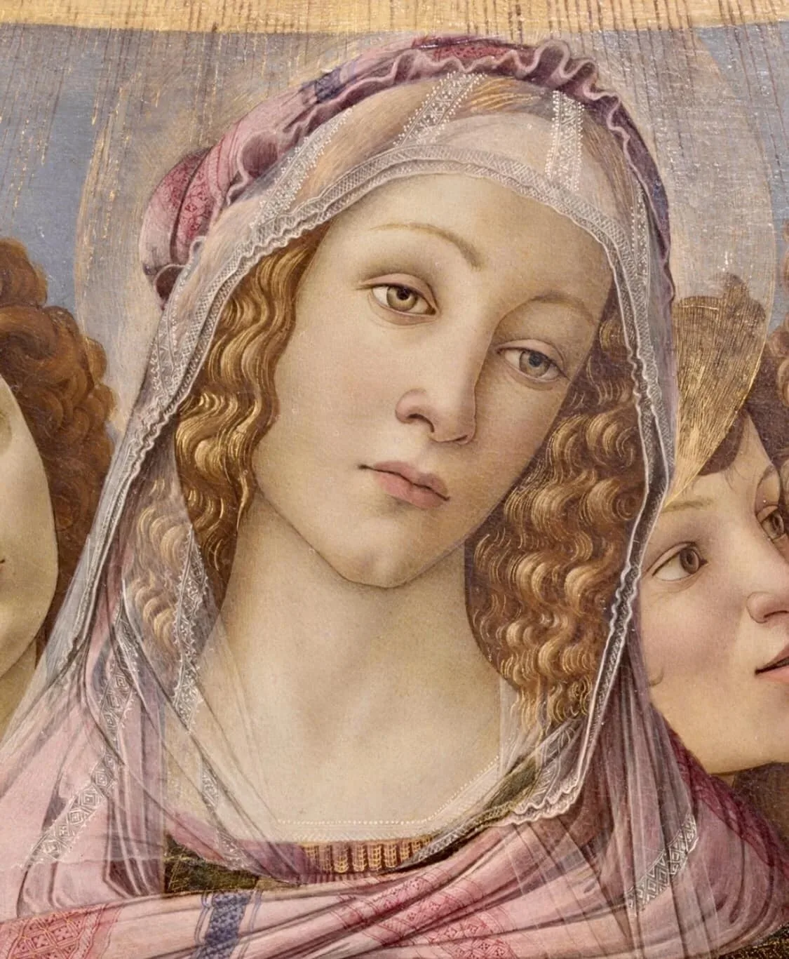 "Мадонна с гранатом", 1487 г., фрагмент.