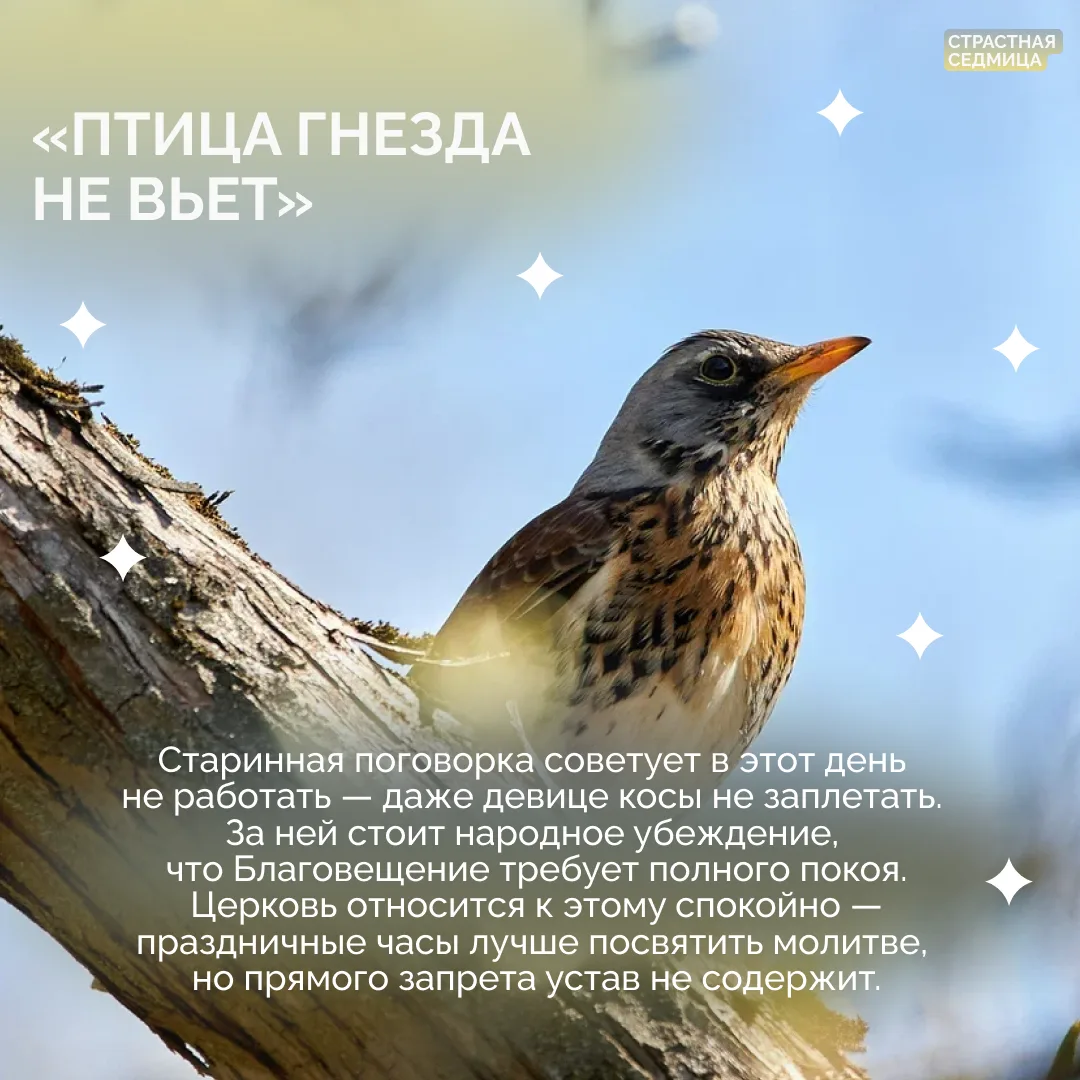 Каждый год 7 апреля Церковь отмечает Благовещение Пресвятой Богородицы. В этот день Архангел Гавриил