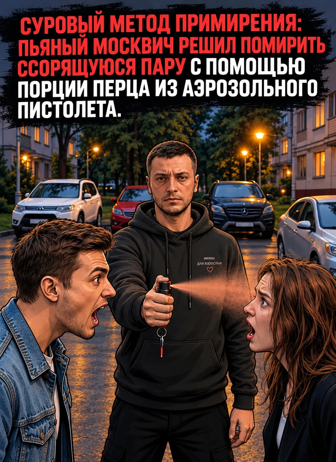 В Москве 20-летний молодой человек решил вмешаться в чужой конфликт на улице, выбрав ве...
