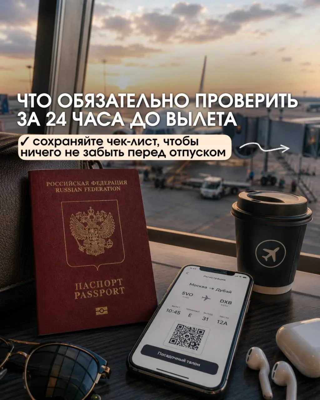 📌 Сохраняйте чек-лист, чтобы ничего не забыть перед отпуском, и отправляйте тем, кто уже собирается