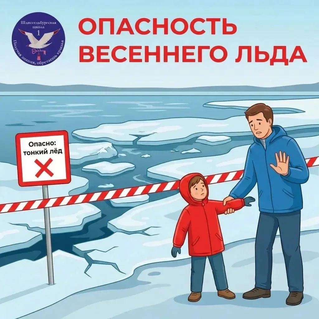 ⚠️ ВНИМАНИЕ! ОПАСНОСТЬ ВЕСЕННЕГО ЛЬДА! ⚠️  Родители и ребята! Весна — время, когда лед на водоемах с