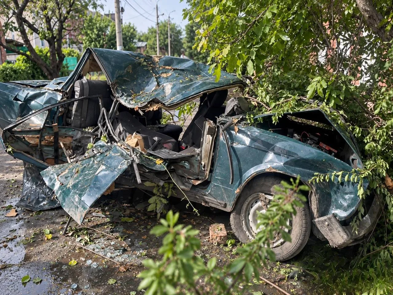 В Ростове «ВАЗ-2107» с молодыми людьми врезался в дерево. За рулем был 19-летний парень.