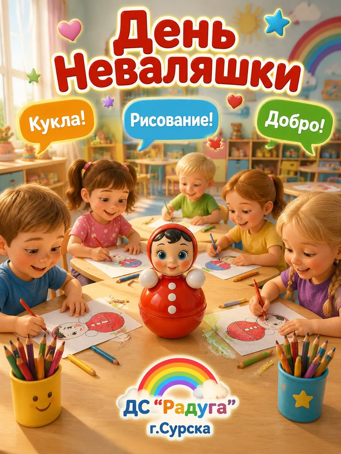 🎨 День Неваляшки в детском саду «Радуга»! 🤗