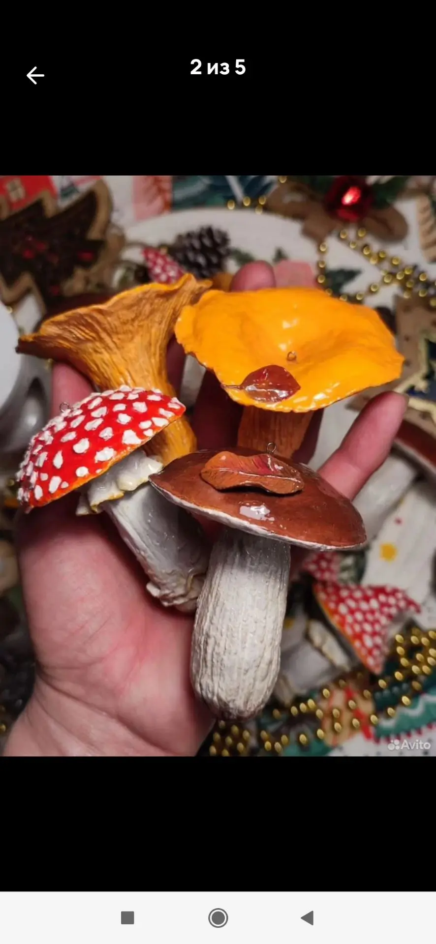Авторские ёлочные игрушки 🍄 Грибы ручной работы.