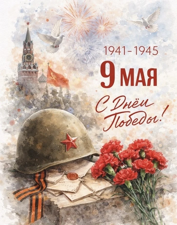 Дорогие друзья!   🌟Поздравляем вас с Днём Великой Победы!   Этот день — священная дата в истории наш