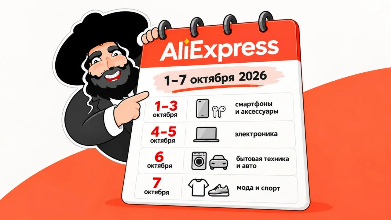 🔥 Завтра на AliExpress в 10:00 стартует распродажа Дни Выгоды Распродажа: с 1… — публикация канала «Записки Еврея»