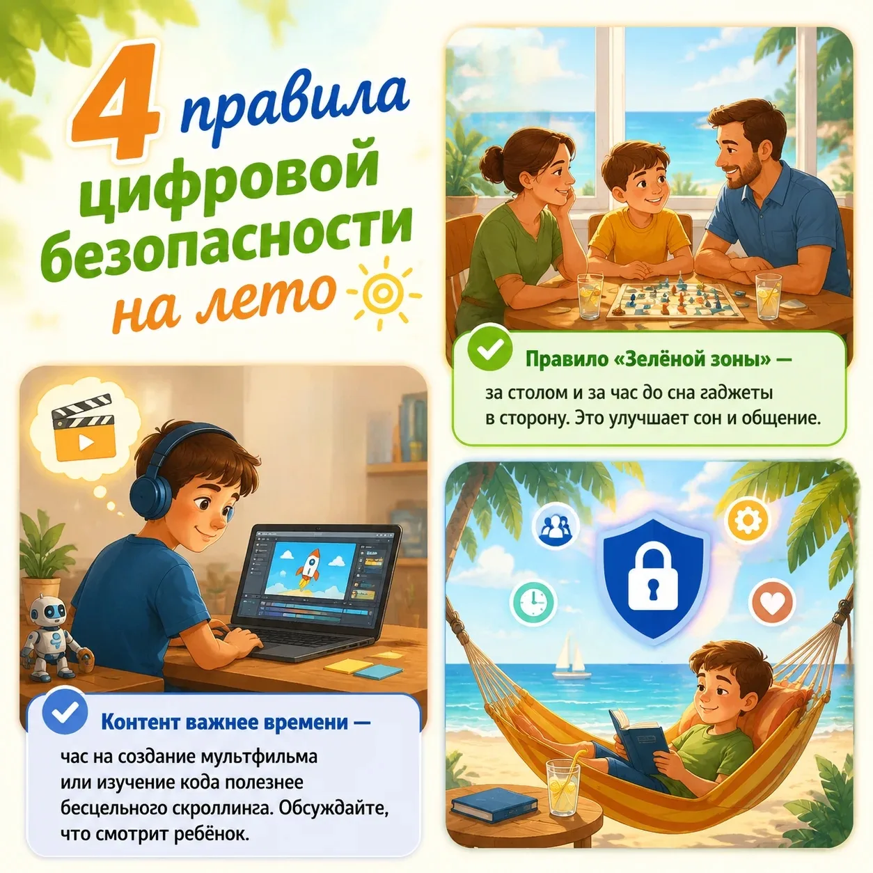 📱 Гаджеты летом: как найти баланс и не превратить каникулы в «экранное время»