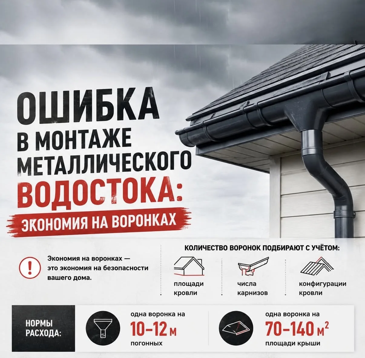 ЭКОНОМИТЕ НА ВОРОНКАХ? ЭТО ОШИБКА ПРИ МОНТАЖЕ ВОДОСТОКА