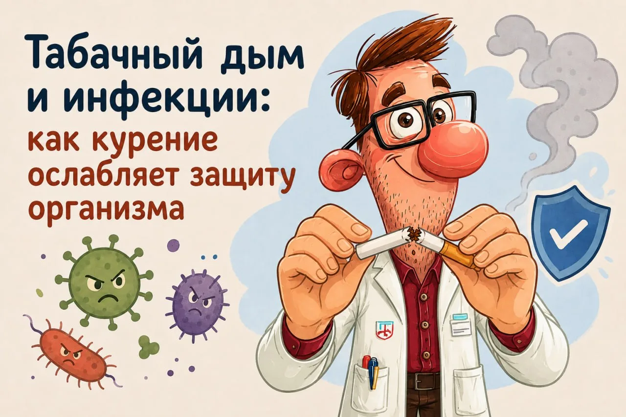 🦠🚬 Табачный дым и инфекции: как курение ослабляет защиту организма