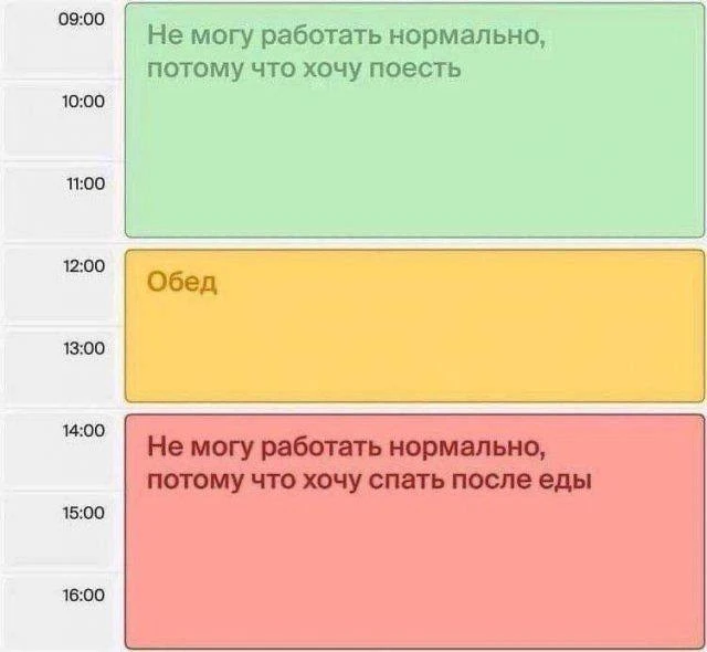 Статус: пока на этапе выбора еды, рабочие процессы приостановлены