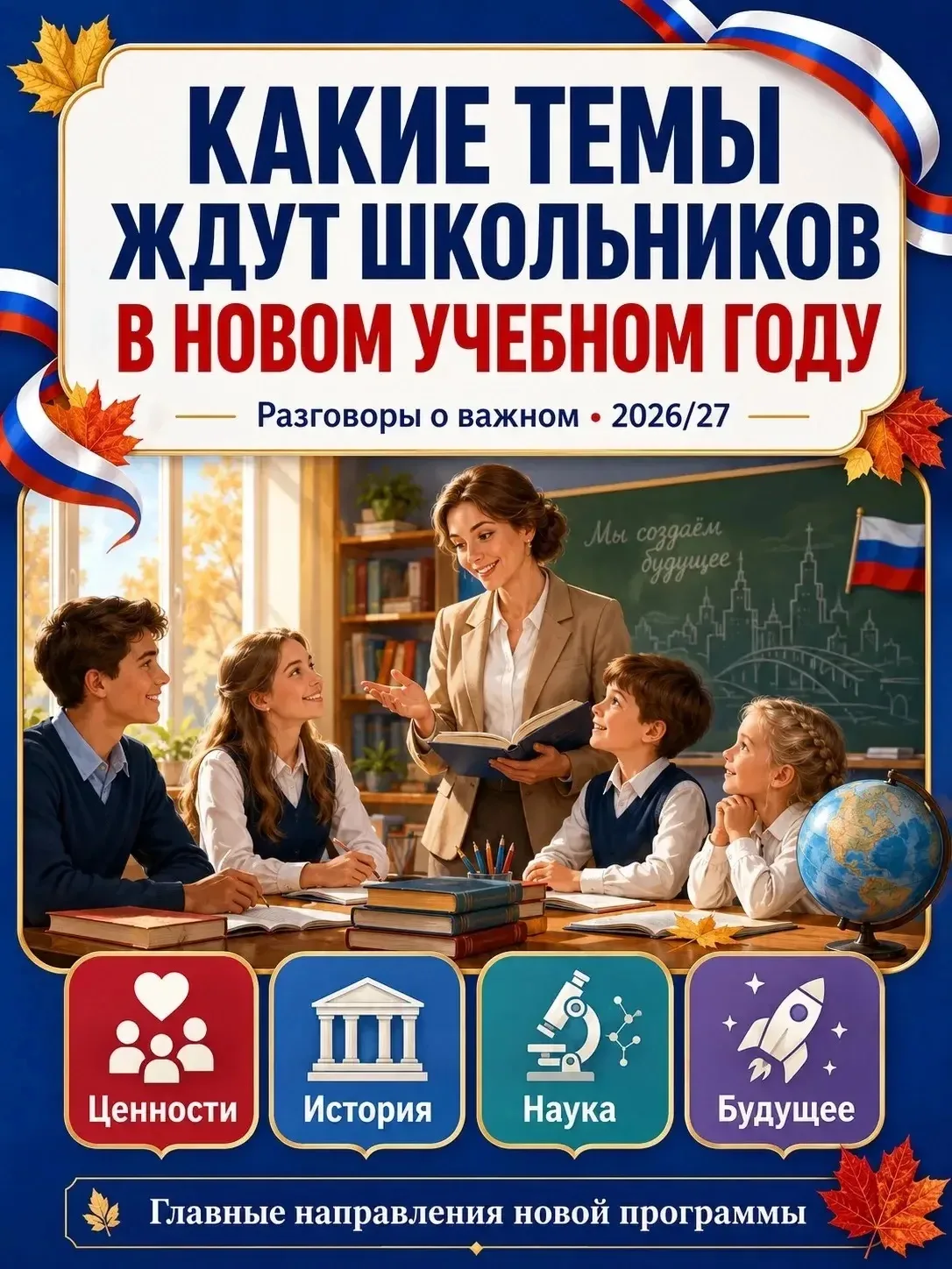 📚 Какие темы ждут школьников на «Разговорах о важном» в 2026/27 учебном году?