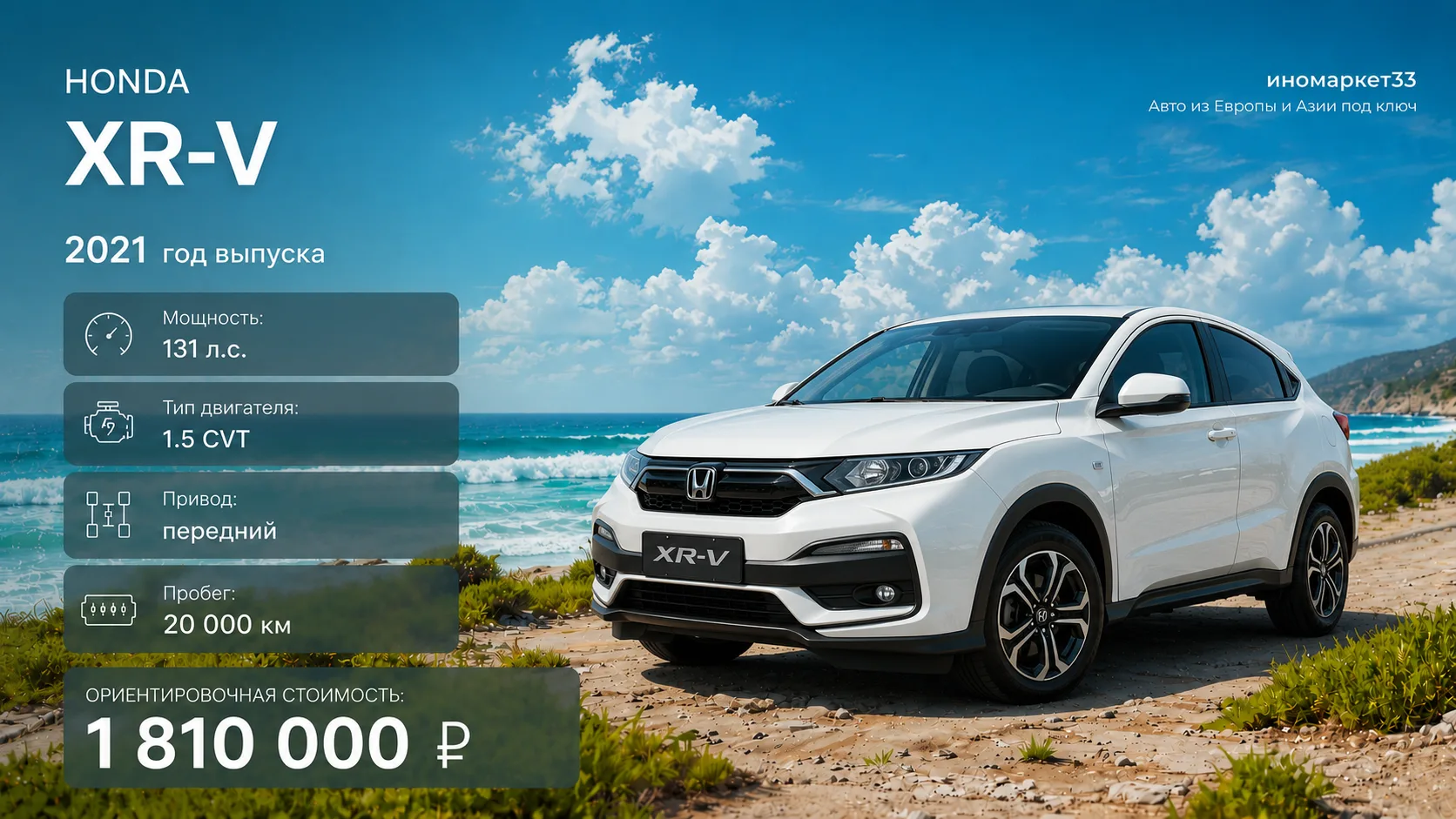 🔥 Honda XR-V 1.5 CVT Comfort Edition (2021 г.)