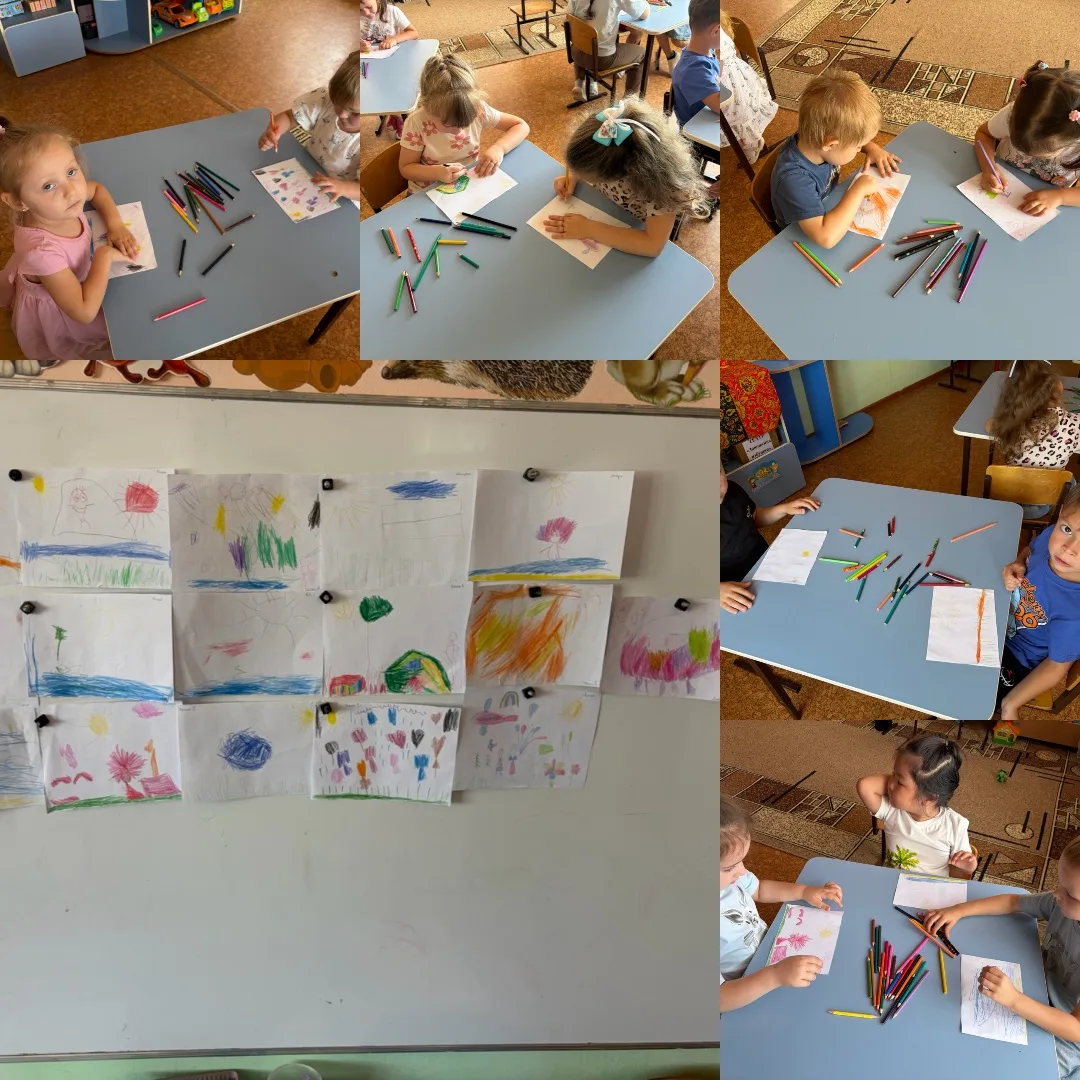 Дети средней группы «Незабудка» сегодня рисовали «До свиданье лето». Развивали воображе...