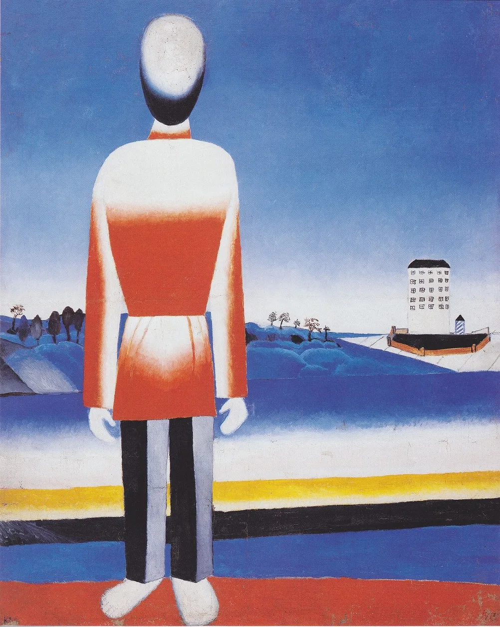 Kazimir Malevich (1879–1935) "Mann in suprematischer Landschaft" 1930/31