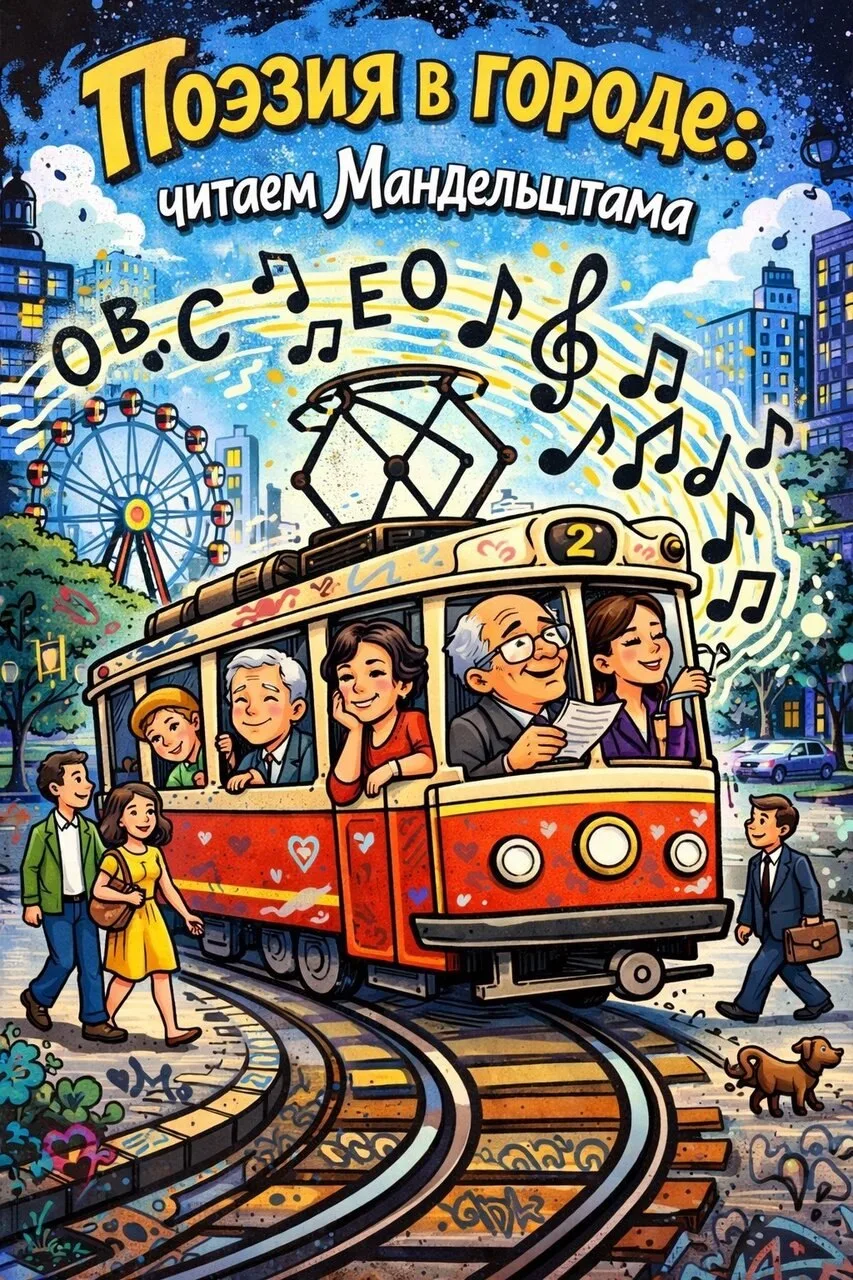 🚋 Поэзия в трамвае: Мандельштам в городе    🗓 Дата: #2апреля | 🕒 Время: 15:20–16:00   📍 Место: трамв
