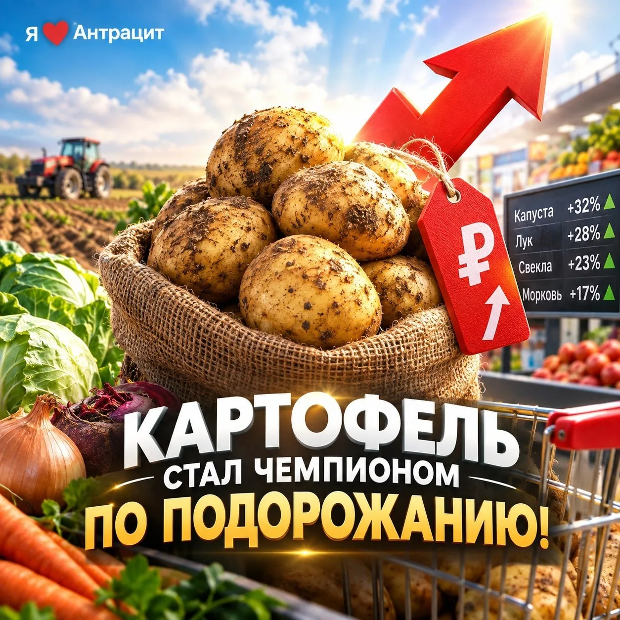 🥔 Картофель стал чемпионом по подорожанию!