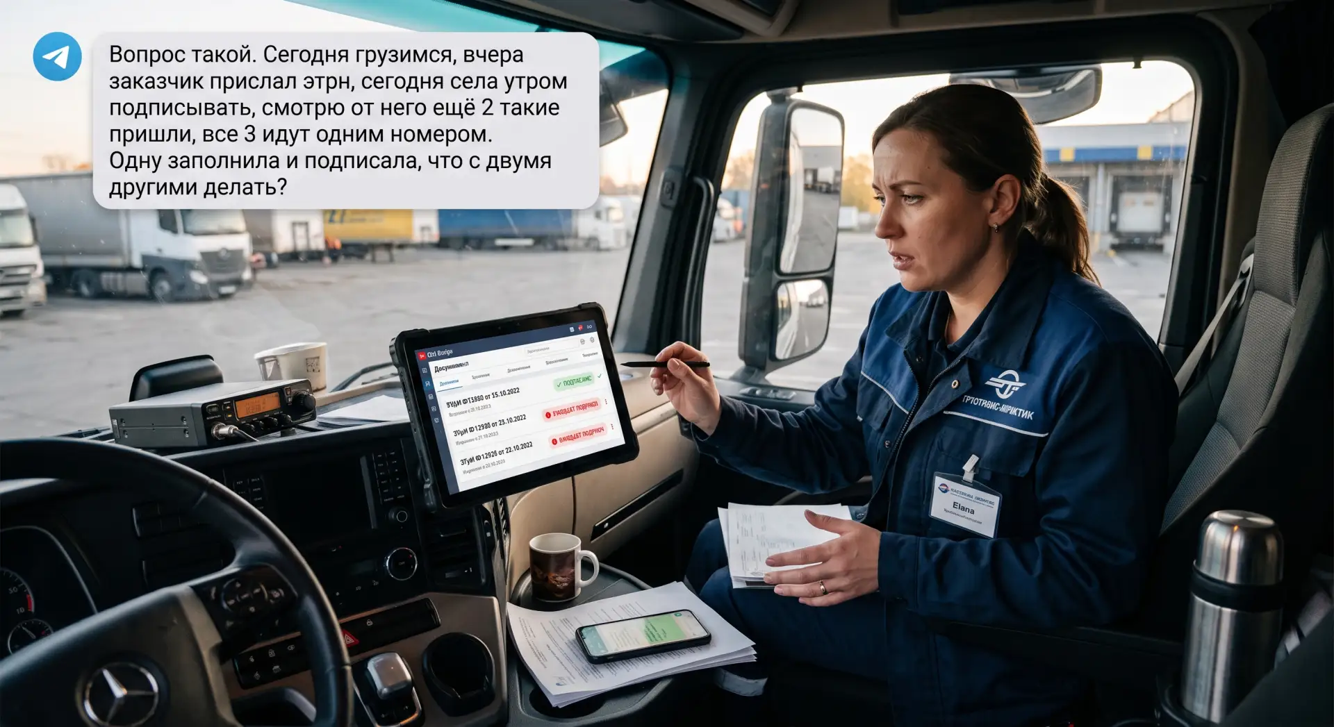 Вопрос такой. Сегодня грузимся, вчера заказчик прислал этрн, сегодня села утром подписы...