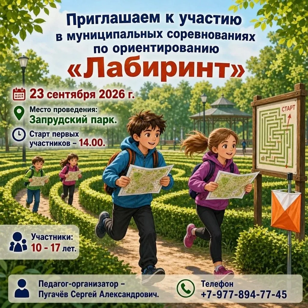 Приглашаем к участию в муниципальных соревнованиях по ориентированию «Лабиринт».