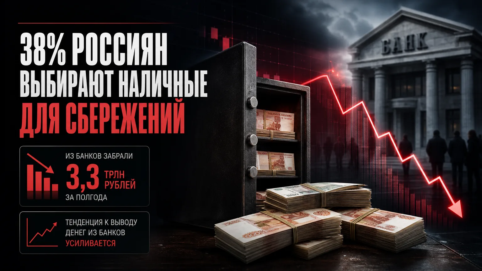 💵 38% россиян выбирают наличные для сбережений