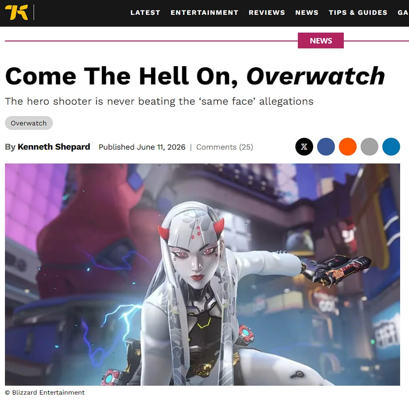 Западный игрожур тоже не забывает топить облик новой героини Шион из Overwatch.

Проблема, что Blizz