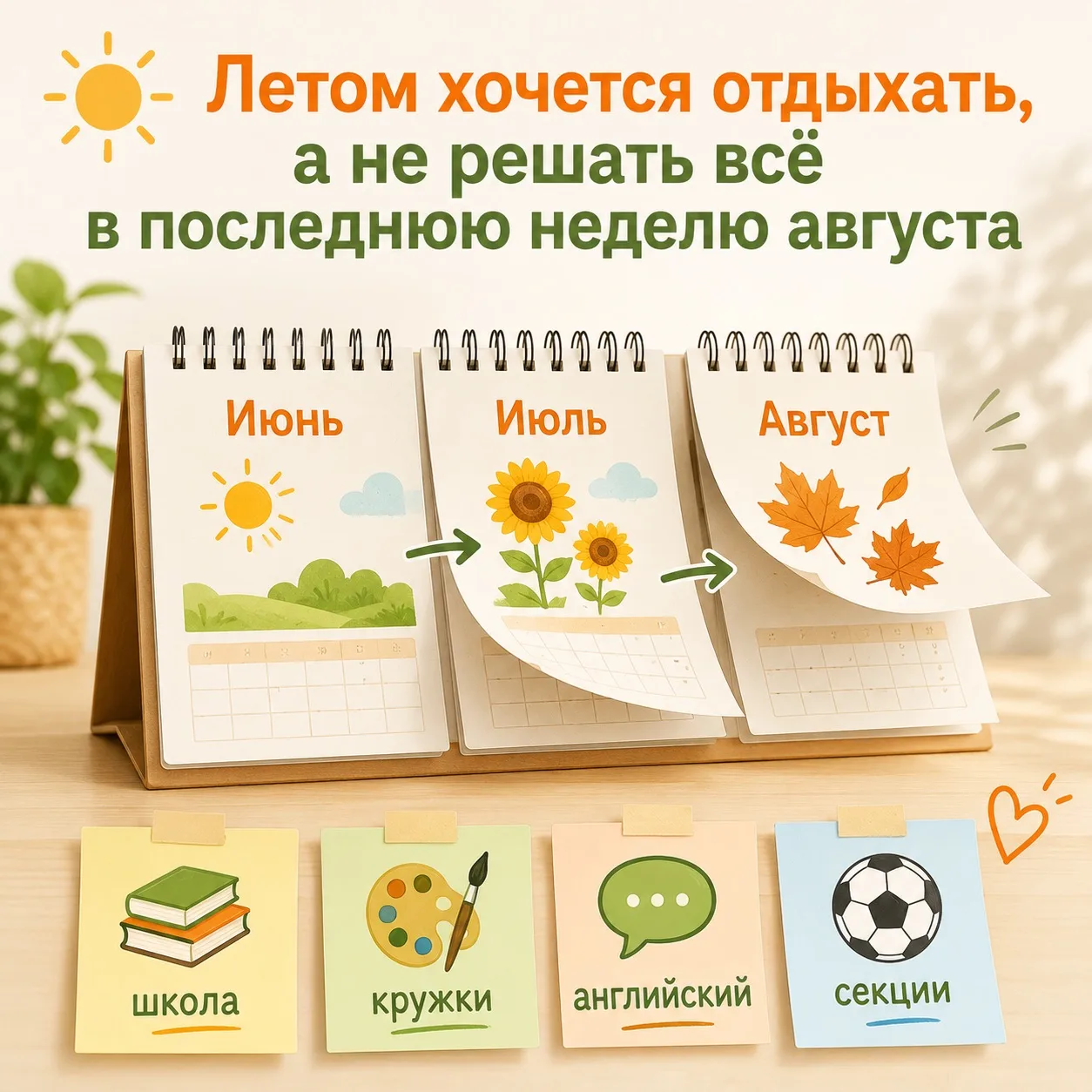 🌱 Кажется, лето только началось. А потом внезапно наступает август.
Ещё вчера были последние звонки