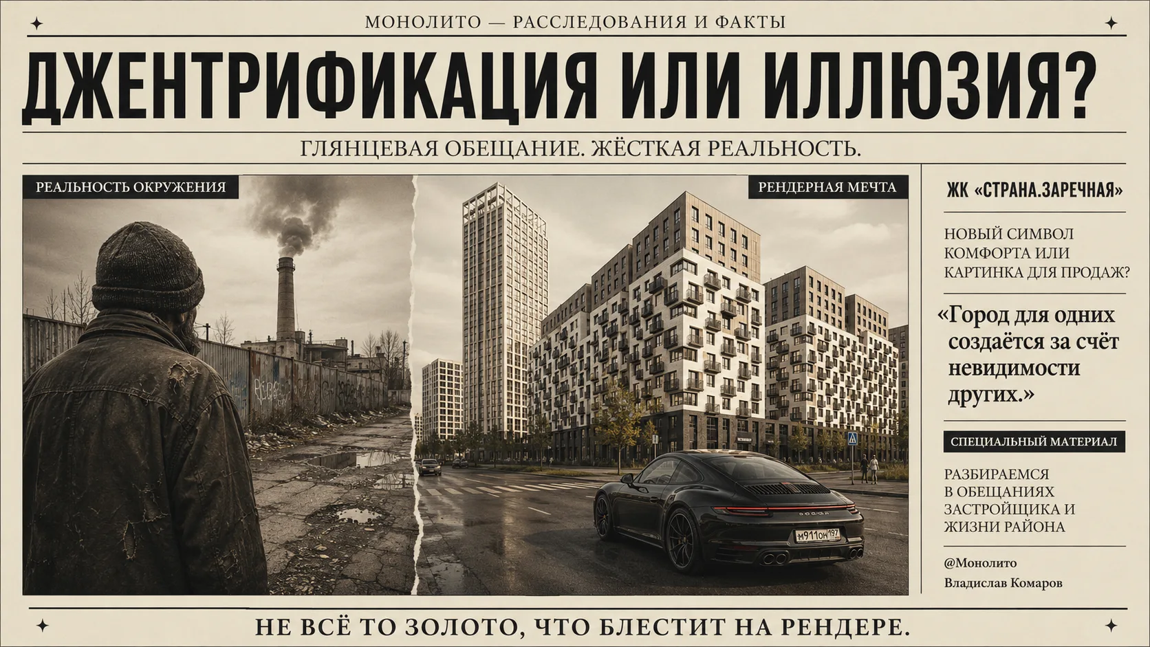 По зубам ли джентрификация застройщику Страна.Девелопмент?

Джентрификация — депрессивный район обно