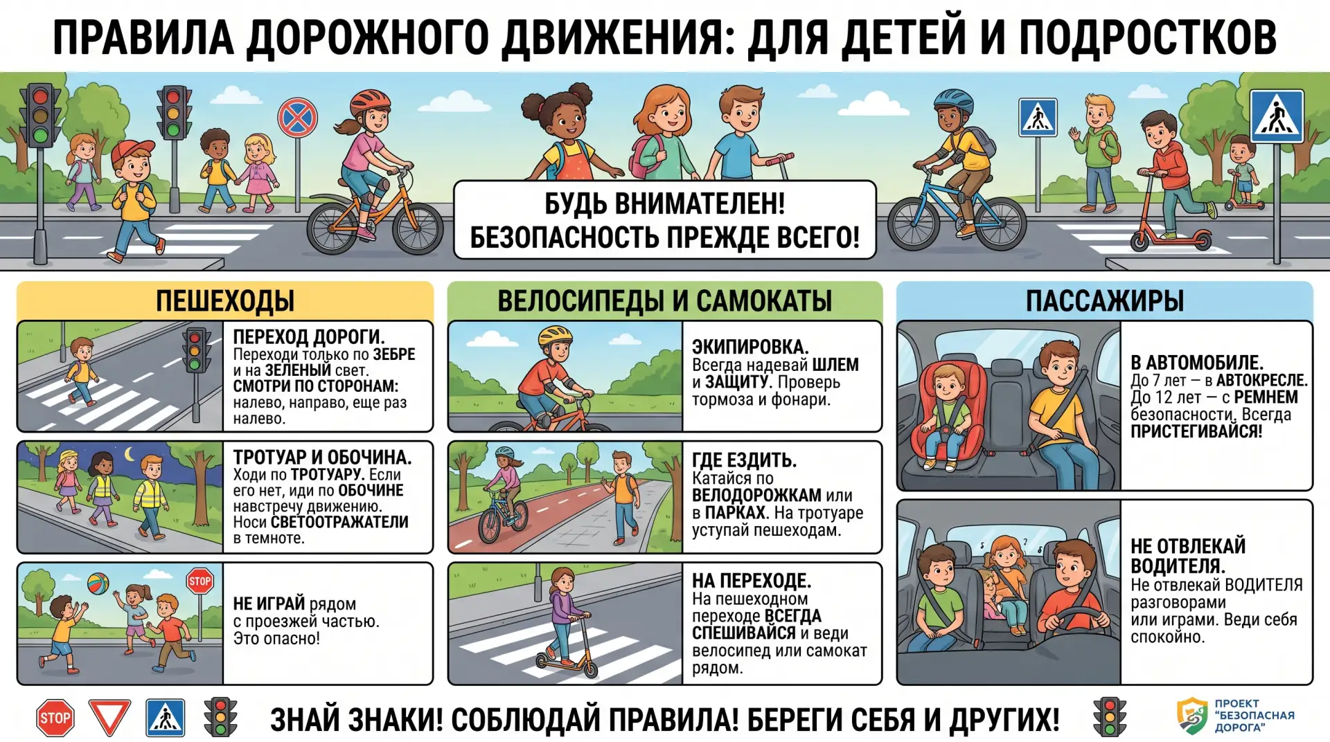 Важно помнить: дорога не прощает ошибок. Каждый из нас — и водитель, и пешеход, и велосипедист — вно