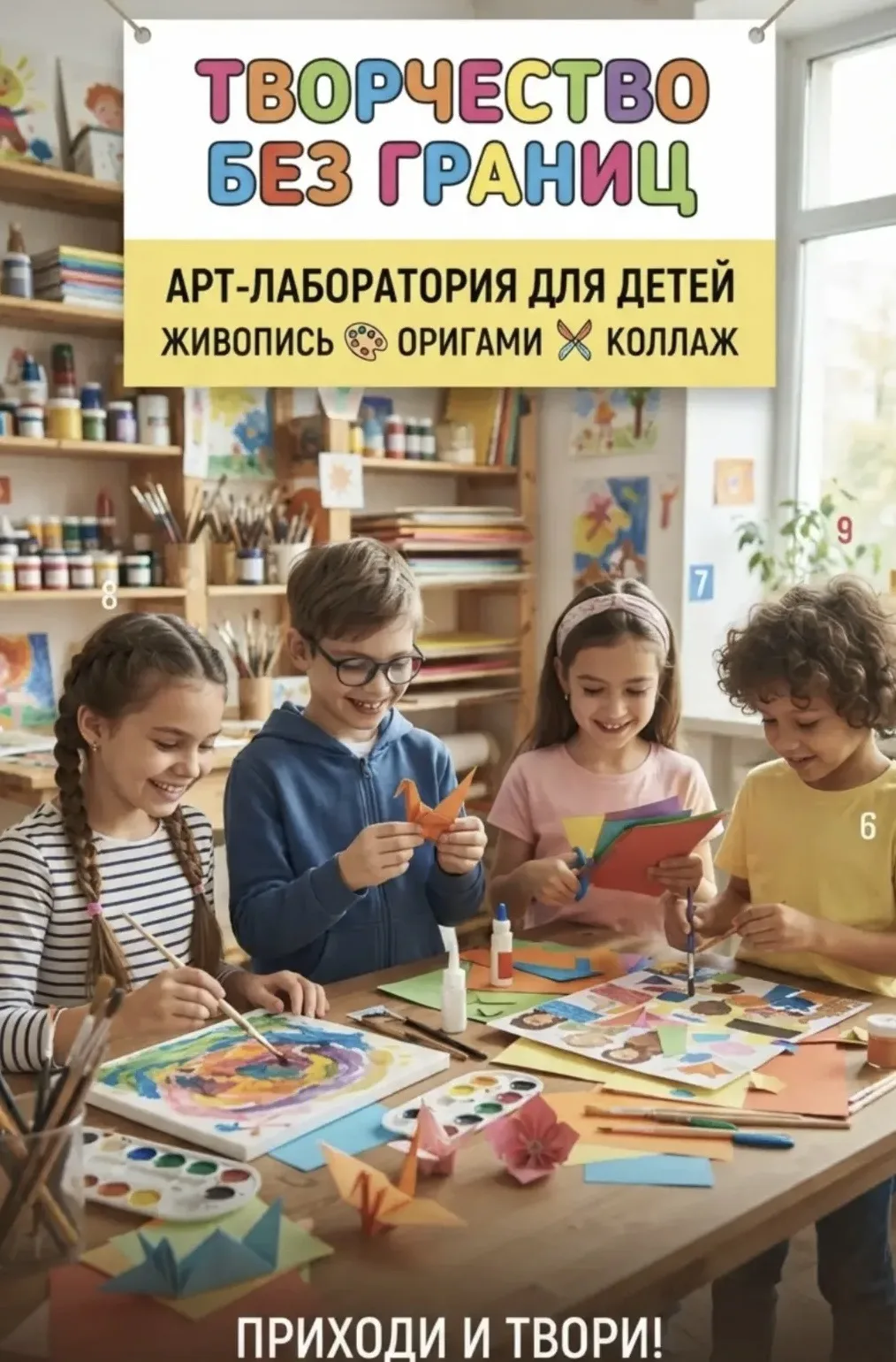 ✂️Приглашаем дошкольников на комплексные занятия «Арт-лаборатория: Оригами, Живопись и ...