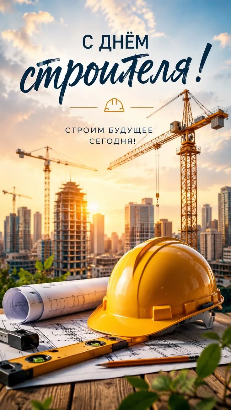 Поздравляем всех строителей с профессиональным праздником - Днем строителя.