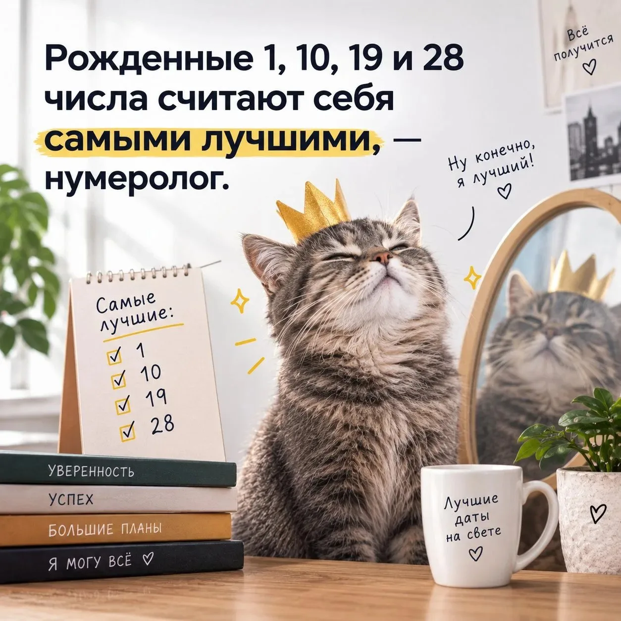 👑Рожденные 1, 10, 19 и 28 числа считают себя самыми лучшими,  — нумеролог.