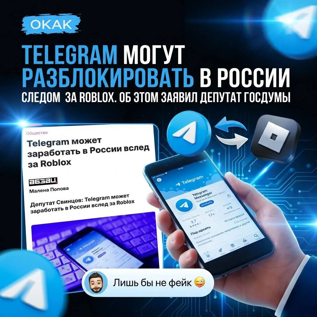 ⚡️ Telegram могут разблокировать в России — следом за Roblox. Об этом заявил депутат Госдумы Андрей 