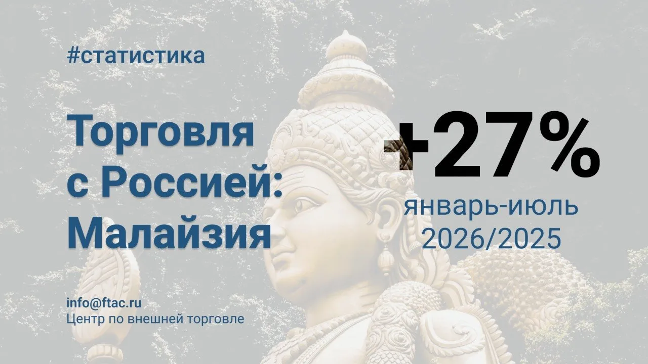 🇷🇺🇲🇾 Товарооборот России и Малайзии в январе–июле 2026 года вырос на 27%