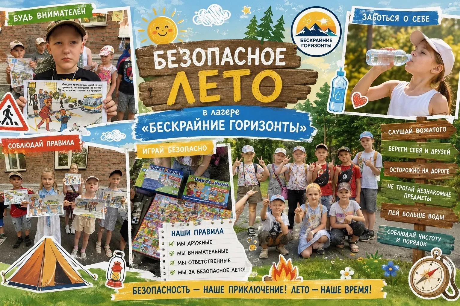 Безопасность — наш главный спутник в лагере «Бескрайние горизонты»
В детском летнем пришкольном лаге