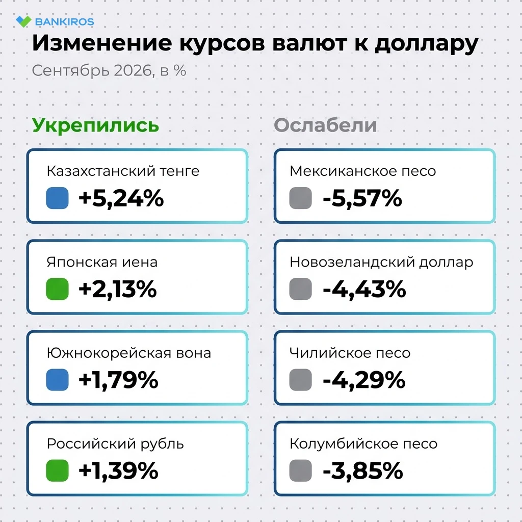 🤑Рубль вошел в топ-5 самых подорожавших к доллару США валют