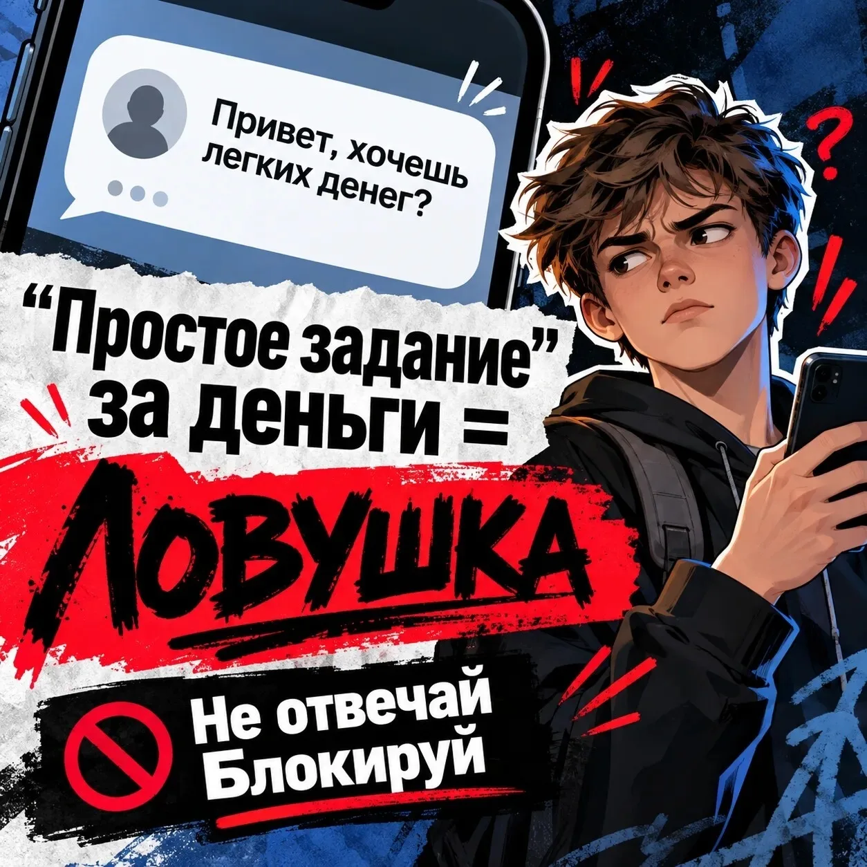 «Легкие деньги» в интернете часто заканчиваются там, где ломается жизнь. Сейчас вербовщ...