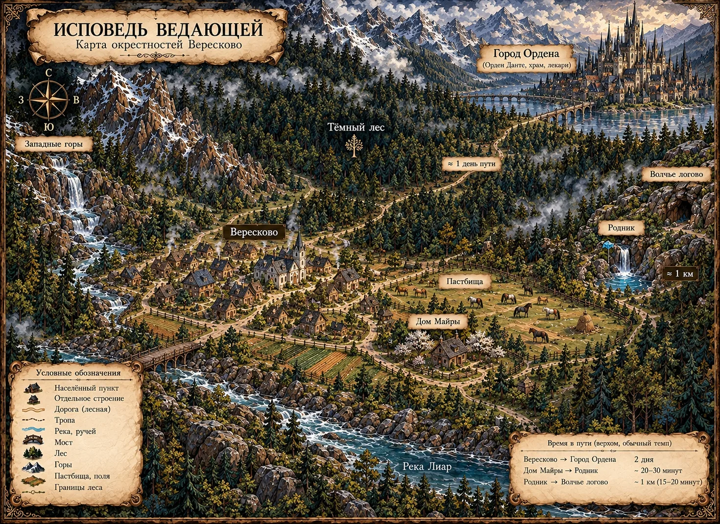 Вересково, карта
