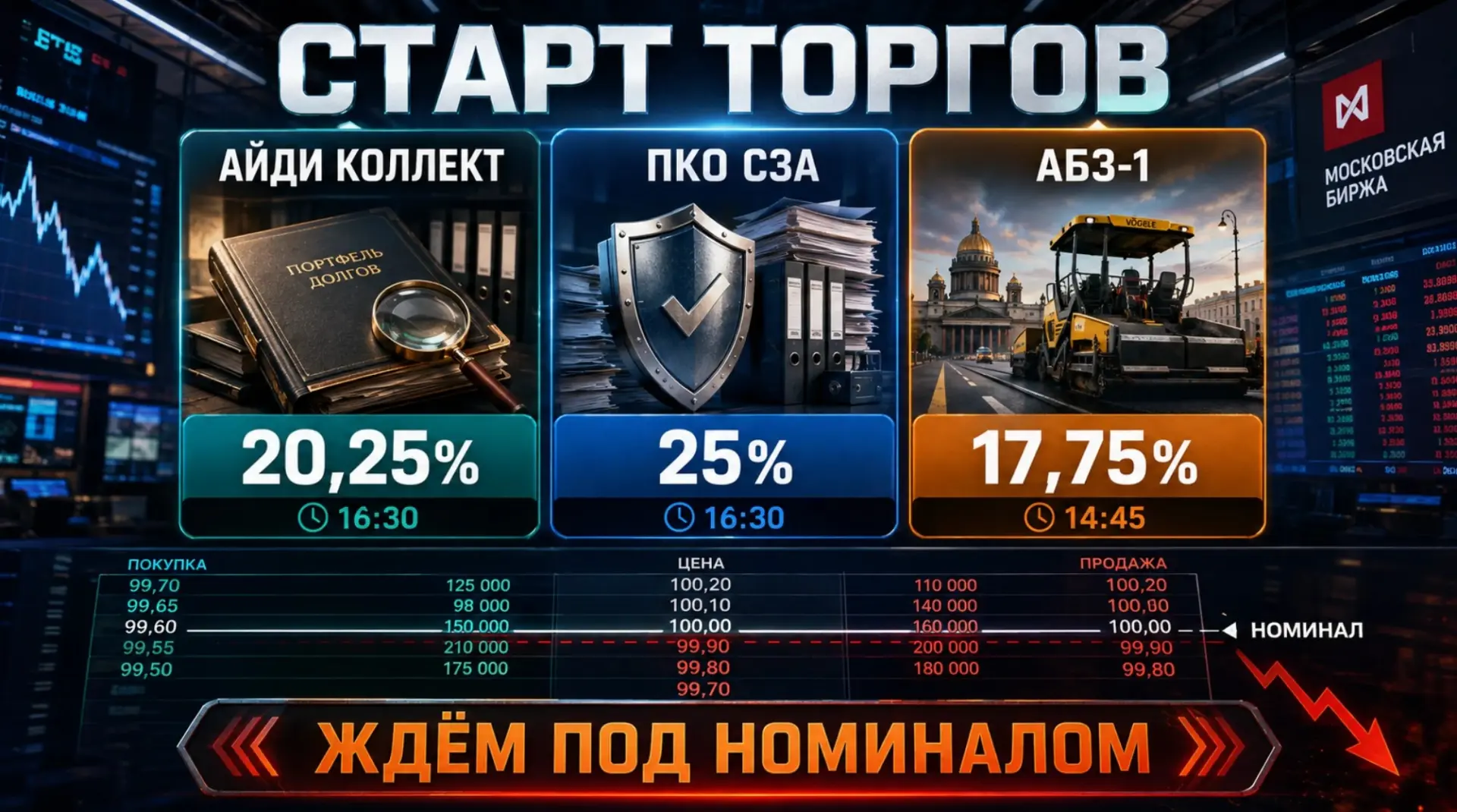 Старт торгов: АйДи, АБЗ-1 и ПКО СЗА