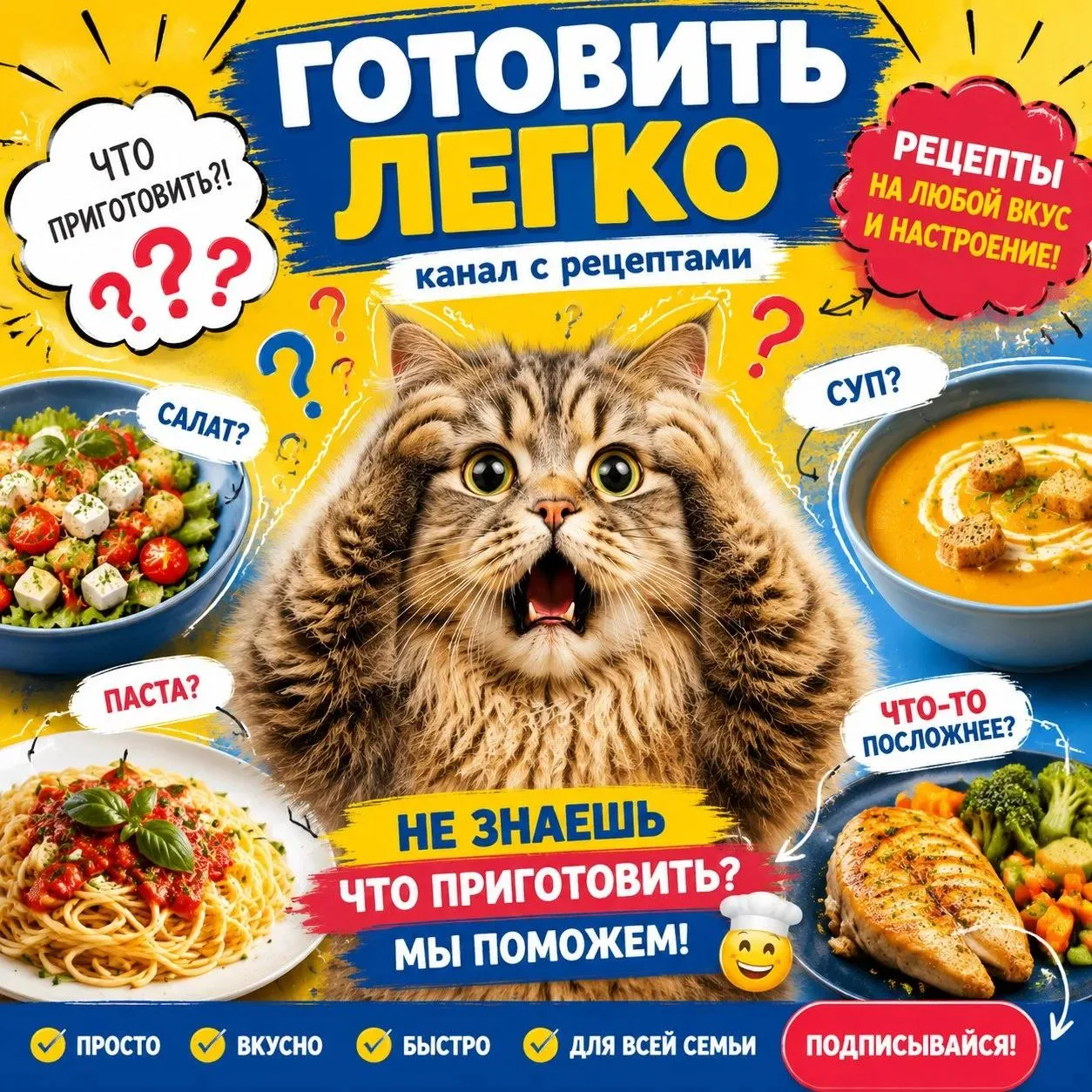 🍳 "ЛЮБЛЮ ГОТОВИТЬ — канал, где готовка не превращается в квест! ✨