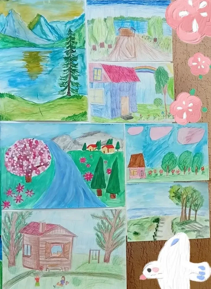 Выставка детских рисунков 🎨, учеников МБУДОК "ДШИ КМО СК" 1 филиала о лете 🌤️. 11 июня в ДК села Л