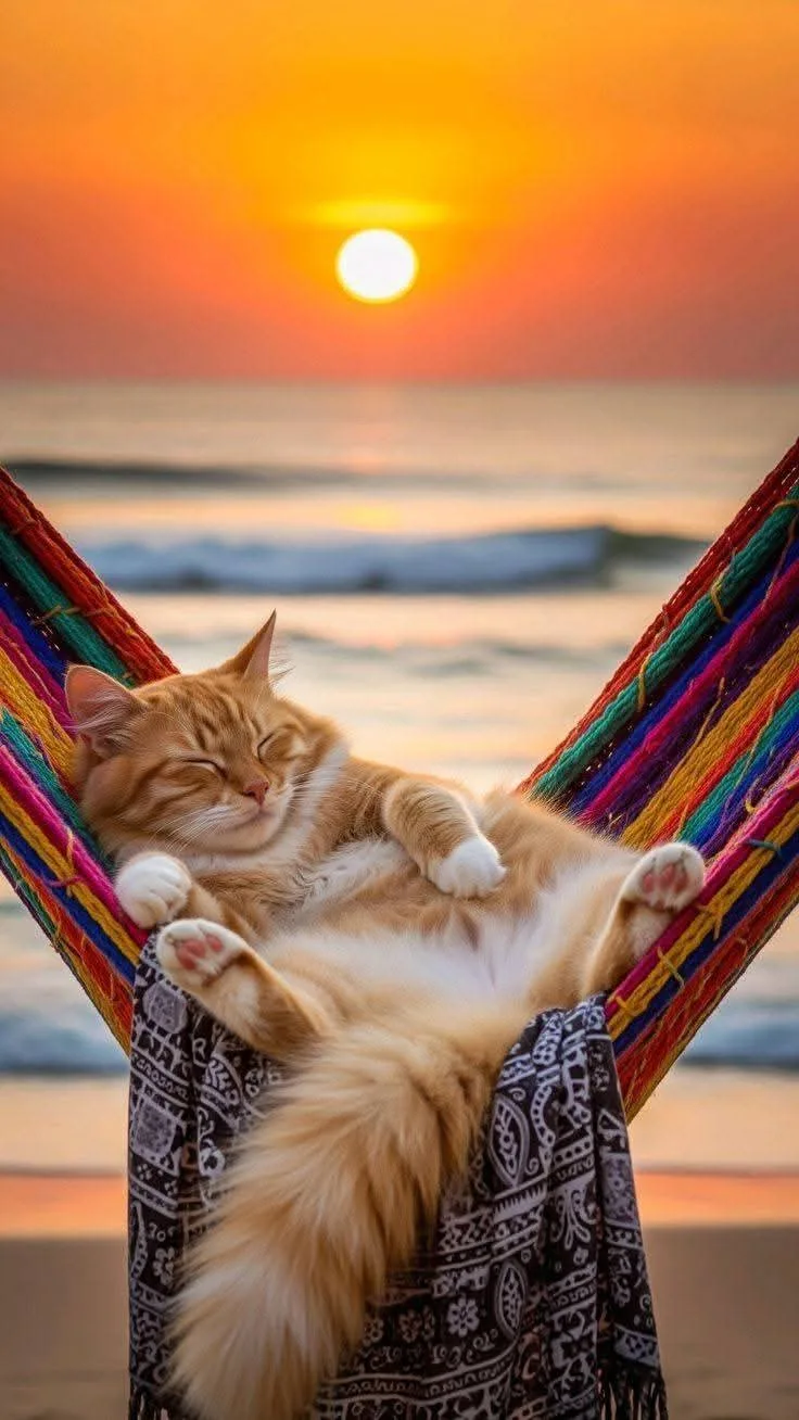 🌅🧡☀️ Пусть вечер будет уютным и тёплым — как мурчание котика. ☀️🧡🌅