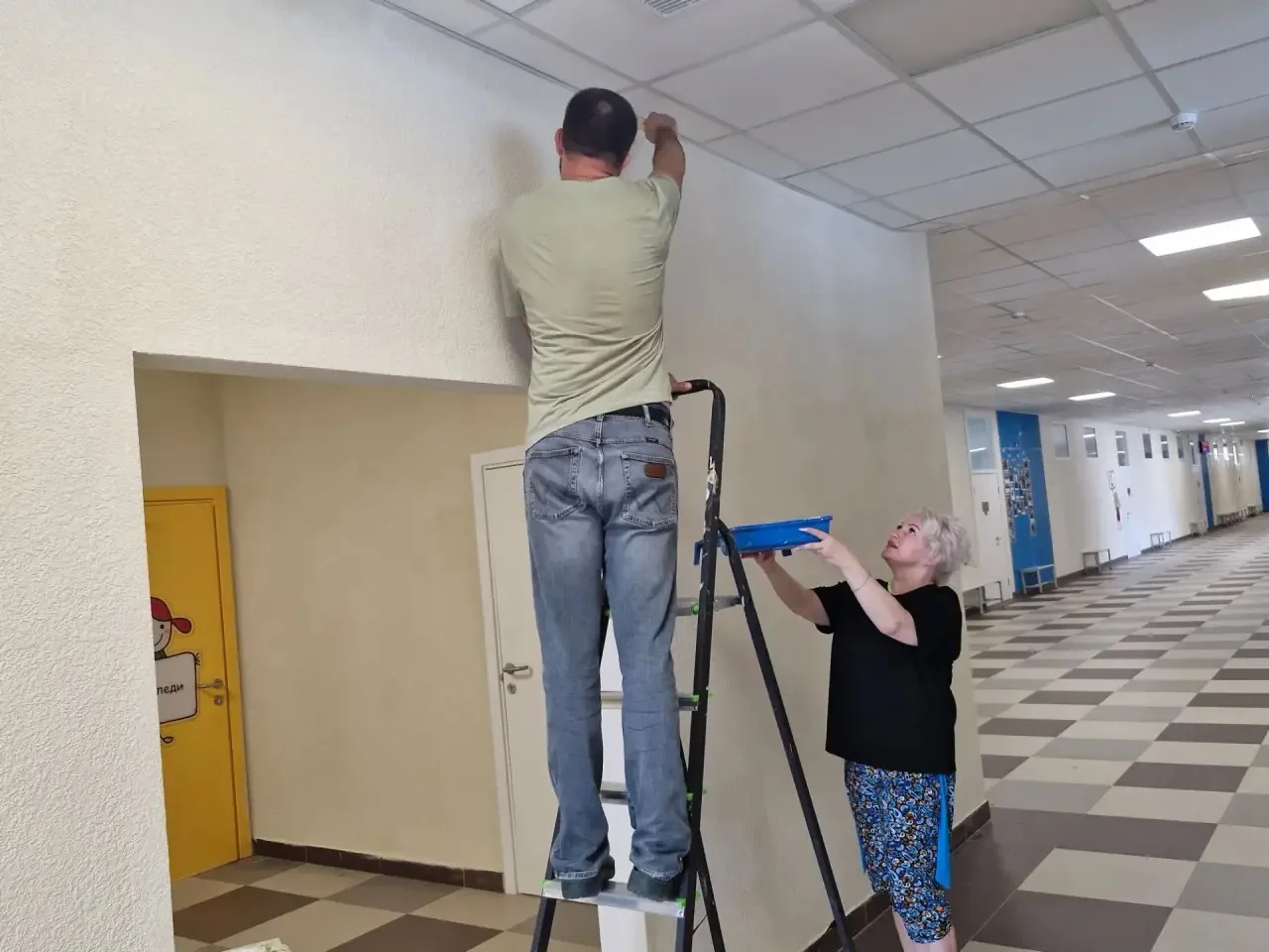 💥💥💥В нашей школе родолжаются работы по подготовке школы к новому учебному году. ✨✨✨ В этом году м