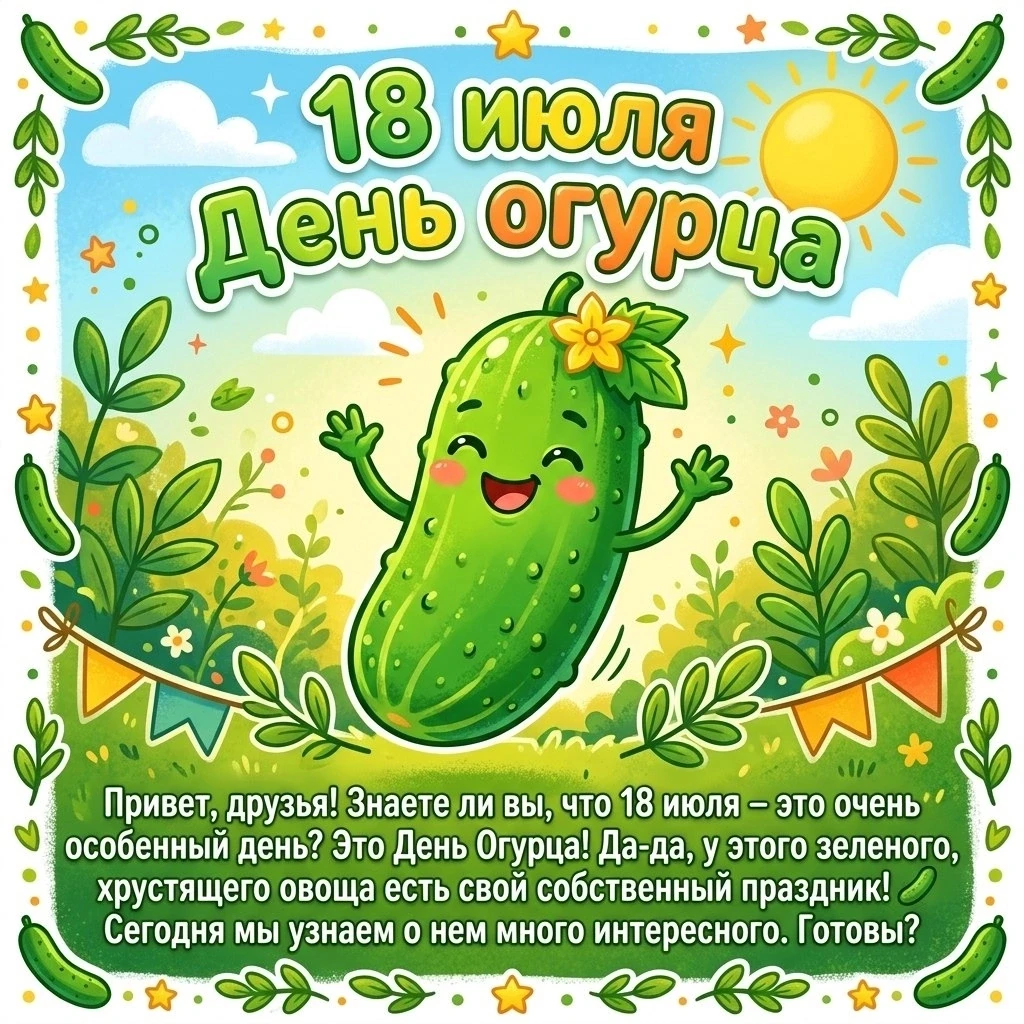 🥒 18 июля — хрустящий и сочный День огурца! 🥒
